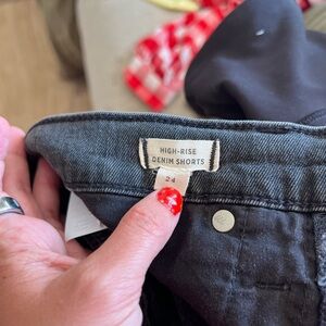 Madewell Black High-Rise Denim Shorts